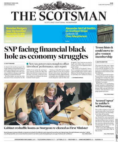 The Scotsman (UK) Newspaper Front Page for 18 May 2016