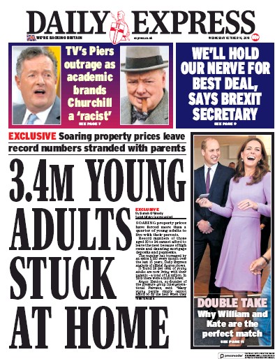 Daily Express (UK) Newspaper Front Page for 10 October 2018