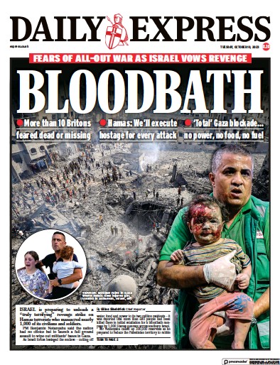 Daily Express (UK) Newspaper Front Page for 10 October 2023