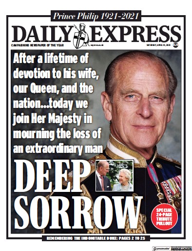 Daily Express (UK) Newspaper Front Page for 10 April 2021