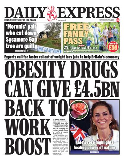 Daily Express (UK) Newspaper Front Page for 10 May 2025