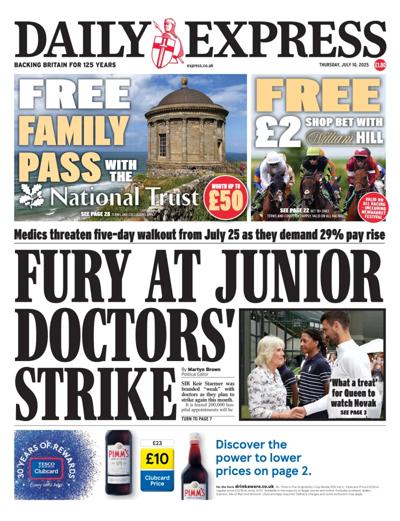 Daily Express (UK) Newspaper Front Page for 10 July 2025