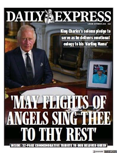 Daily Express (UK) Newspaper Front Page for 10 September 2022