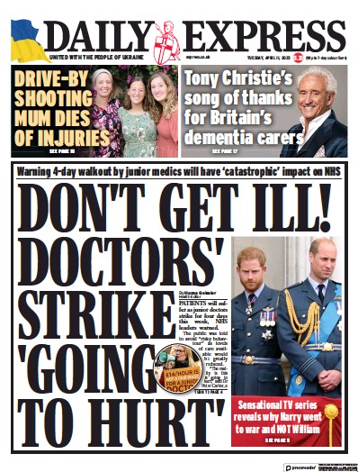 Daily Express (UK) Newspaper Front Page for 11 April 2023