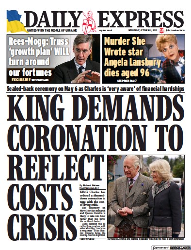 Daily Express (UK) Front Page for 21 October 2022