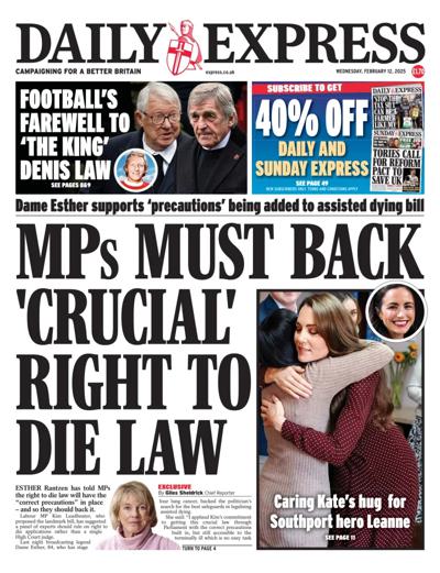 Daily Express (UK) Newspaper Front Page for 12 February 2025