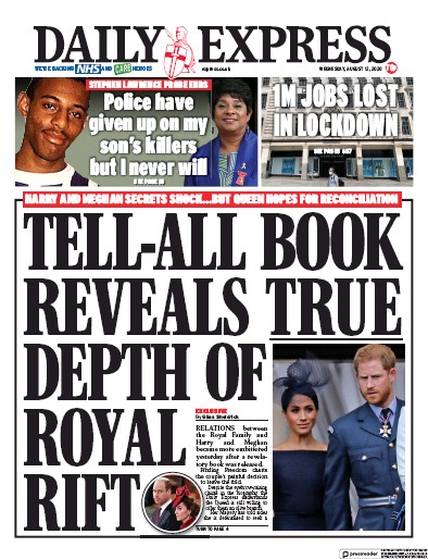 Daily Express Newspaper Front Page for 12 August 2020