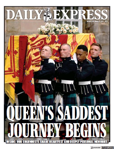 Daily Express (UK) Newspaper Front Page for 12 September 2022