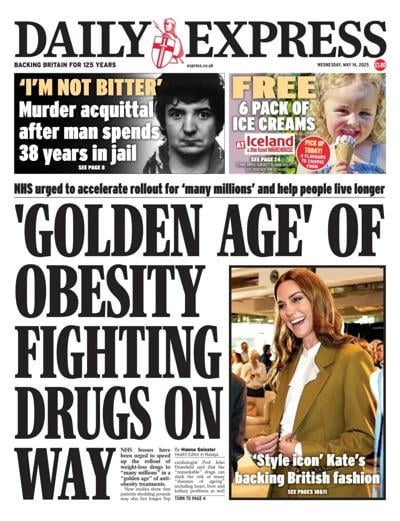 Daily Express (UK) Newspaper Front Page for 14 May 2025