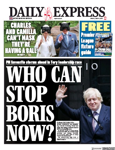 Daily Express Newspaper Front Page for 14 June 2019
