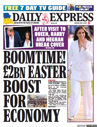 Daily Express (UK) Newspaper Front Page for 16 April 2022