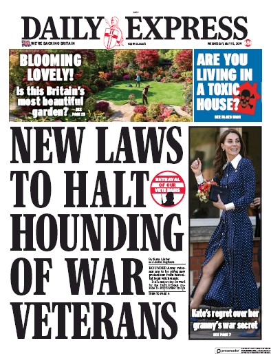 Daily Express (UK) Newspaper Front Page for 16 May 2019