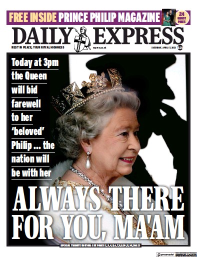 Daily Express (UK) Newspaper Front Page for 17 April 2021