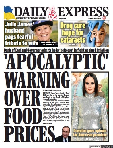 Daily Express (UK) Newspaper Front Page for 17 May 2022