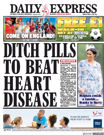 Daily Express Newspaper Front Page for 18 June 2018