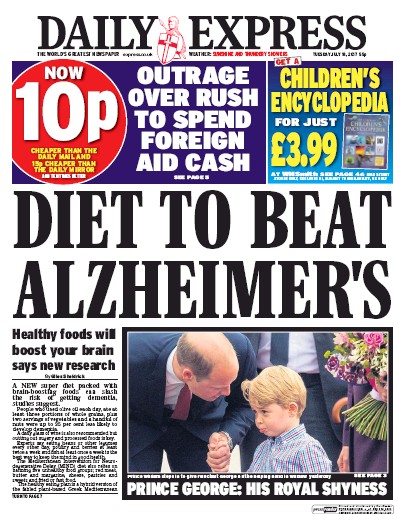 Daily Express (UK) Newspaper Front Page for 18 July 2017