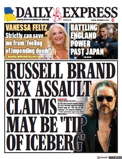 Daily Express (UK) Newspaper Front Page for 18 September 2023