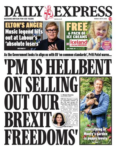Daily Express (UK) Newspaper Front Page for 19 May 2025