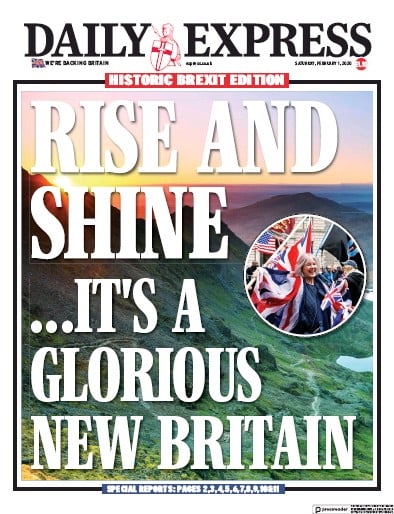 Daily Express Newspaper Front Page for 1 February 2020