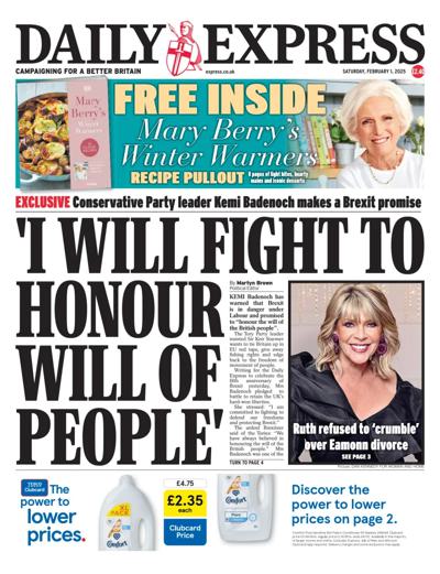 Daily Express (UK) Newspaper Front Page for 1 February 2025