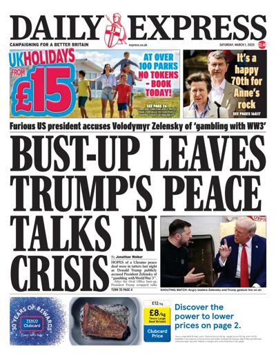 Daily Express (UK) Newspaper Front Page for 1 March 2025