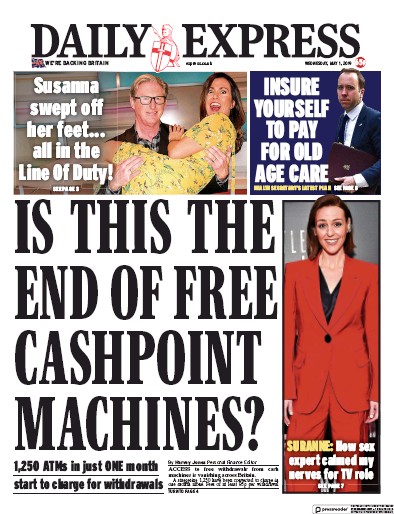 Daily Express (UK) Newspaper Front Page for 1 May 2019