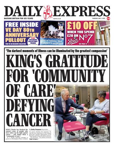 Daily Express (UK) Newspaper Front Page for 1 May 2025