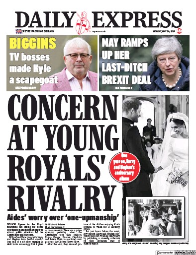 Daily Express (UK) Newspaper Front Page for 20 May 2019
