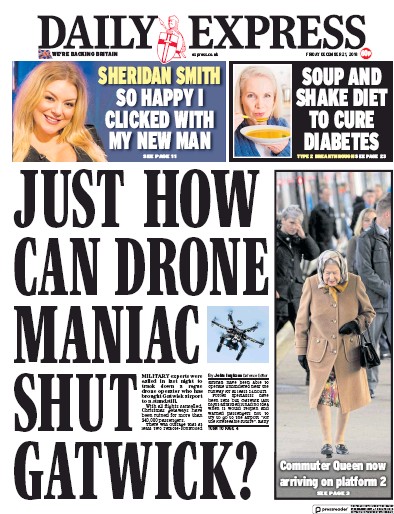 Daily Express (UK) Newspaper Front Page for 21 December 2018