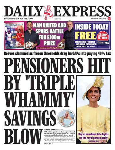 Daily Express (UK) Newspaper Front Page for 21 May 2025