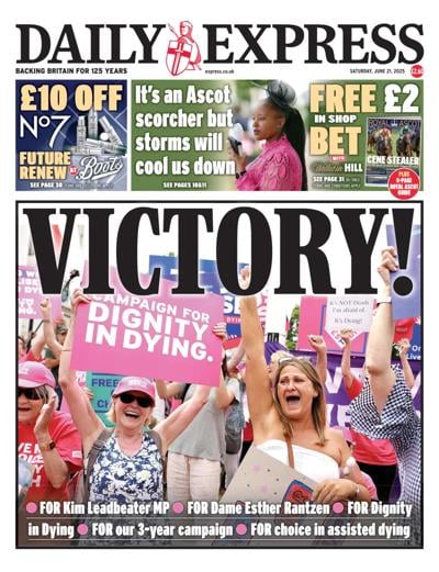 Daily Express (UK) Newspaper Front Page for 21 June 2025