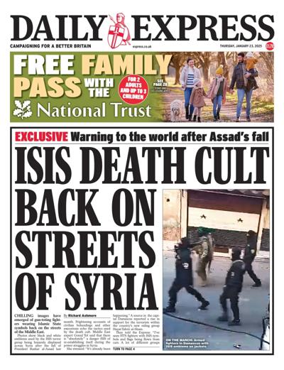 Daily Express (UK) Newspaper Front Page for 23 January 2025