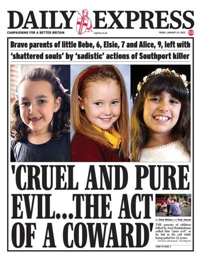 Daily Express (UK) Newspaper Front Page for 24 January 2025