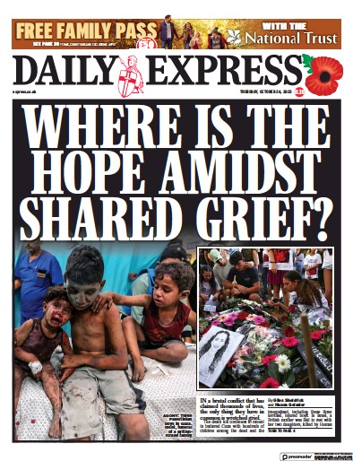 Daily Express (UK) Newspaper Front Page for 26 October 2023