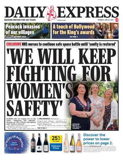 Daily Express (UK) Newspaper Front Page for 26 June 2025