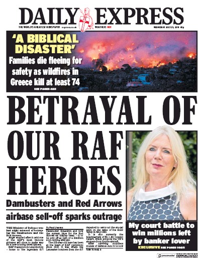 Daily Express (UK) Newspaper Front Page for 26 July 2018