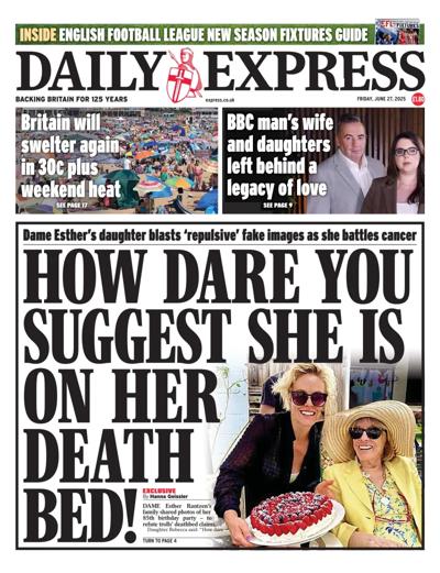 Daily Express (UK) Newspaper Front Page for 27 June 2025