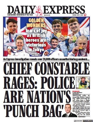 Daily Express (UK) Newspaper Front Page for 27 July 2021