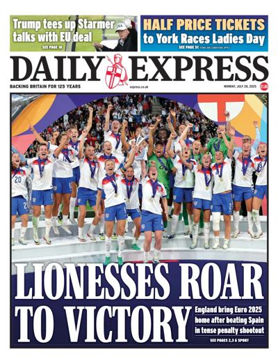 Daily Express (UK) Newspaper Front Page for 28 July 2025