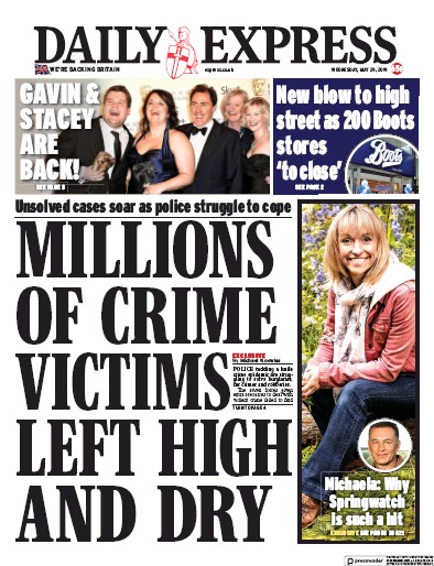 Daily Express (UK) Newspaper Front Page for 29 May 2019