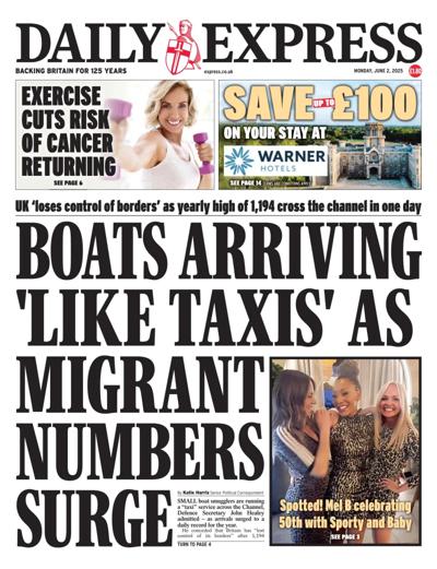 Daily Express (UK) Newspaper Front Page for 2 June 2025