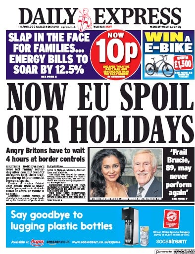 Daily Express (UK) Newspaper Front Page for 2 August 2017
