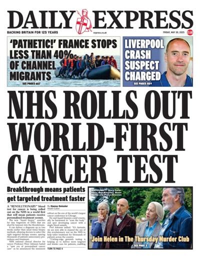 Daily Express (UK) Newspaper Front Page for 30 May 2025