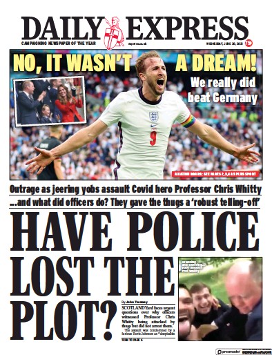 Daily Express (UK) Newspaper Front Page for 30 June 2021