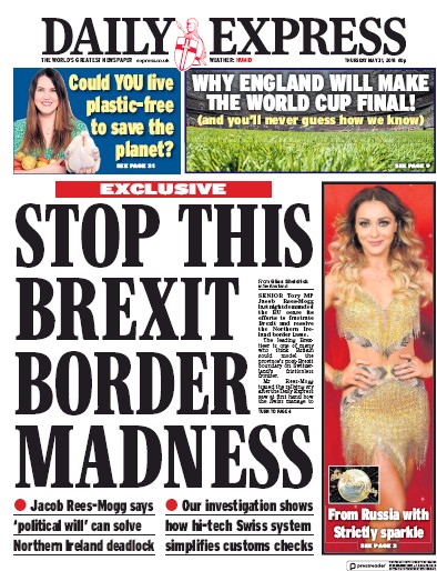 Daily Express (UK) Newspaper Front Page for 31 May 2018