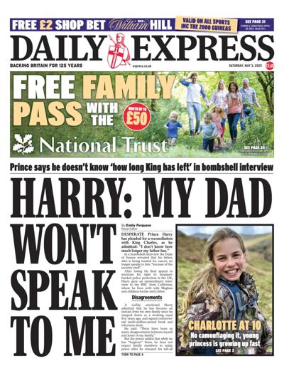 Daily Express (UK) Newspaper Front Page for 3 May 2025