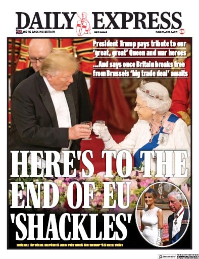 Daily Express Newspaper Front Page for 4 June 2019