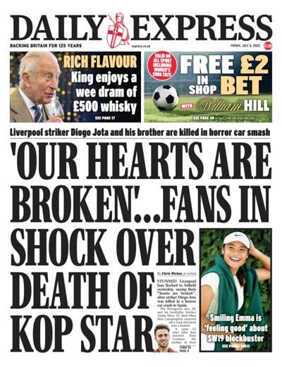Daily Express (UK) Newspaper Front Page for 4 July 2025