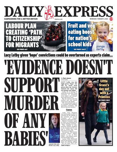 Daily Express (UK) Newspaper Front Page for 5 February 2025