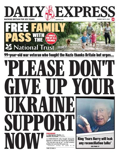 Daily Express (UK) Newspaper Front Page for 5 May 2025